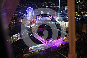 The big amusement park `Prater` in Vienna at night, Austria, Europe